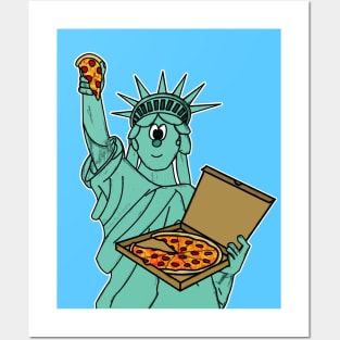 Statue Of Liberty Pizza Independence Day 4th July Posters and Art